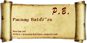 Pacsay Balázs névjegykártya
