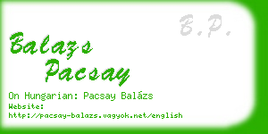 balazs pacsay business card