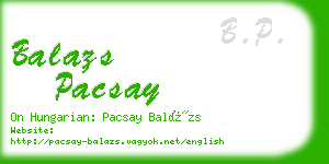 balazs pacsay business card